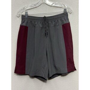 NEW 4 FOUR LAPS Bolt Men’s Shorts Lined Athletic Running Grey Maroon 7" Medium